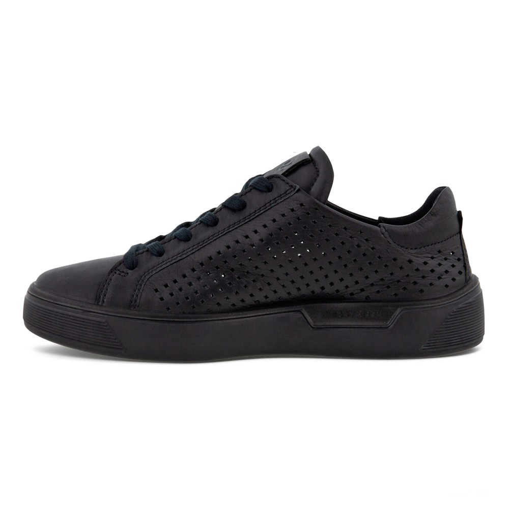 ECCO Womens Sneakers Black - Street Tray Laced - GDC-825109